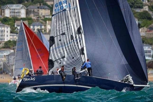 Offshore racing yacht under spinnaker